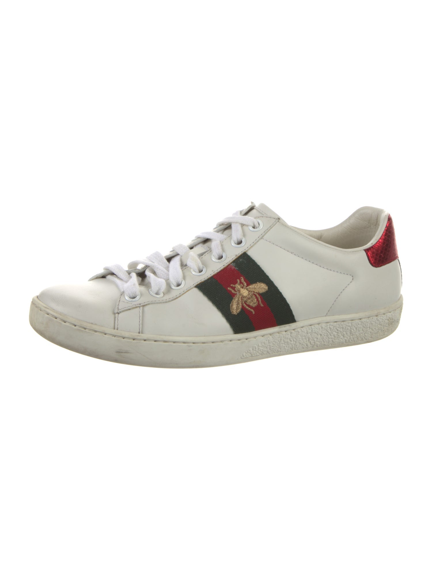 Gucci Web Accent Leather Sneakers