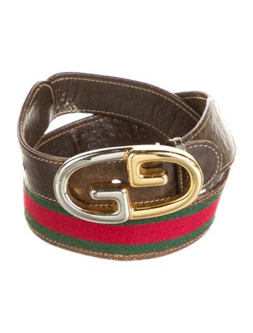Gucci Belts Vintage Web Accent Belt Kit XXS