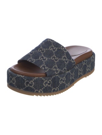 Gucci GG Denim Denim Slides