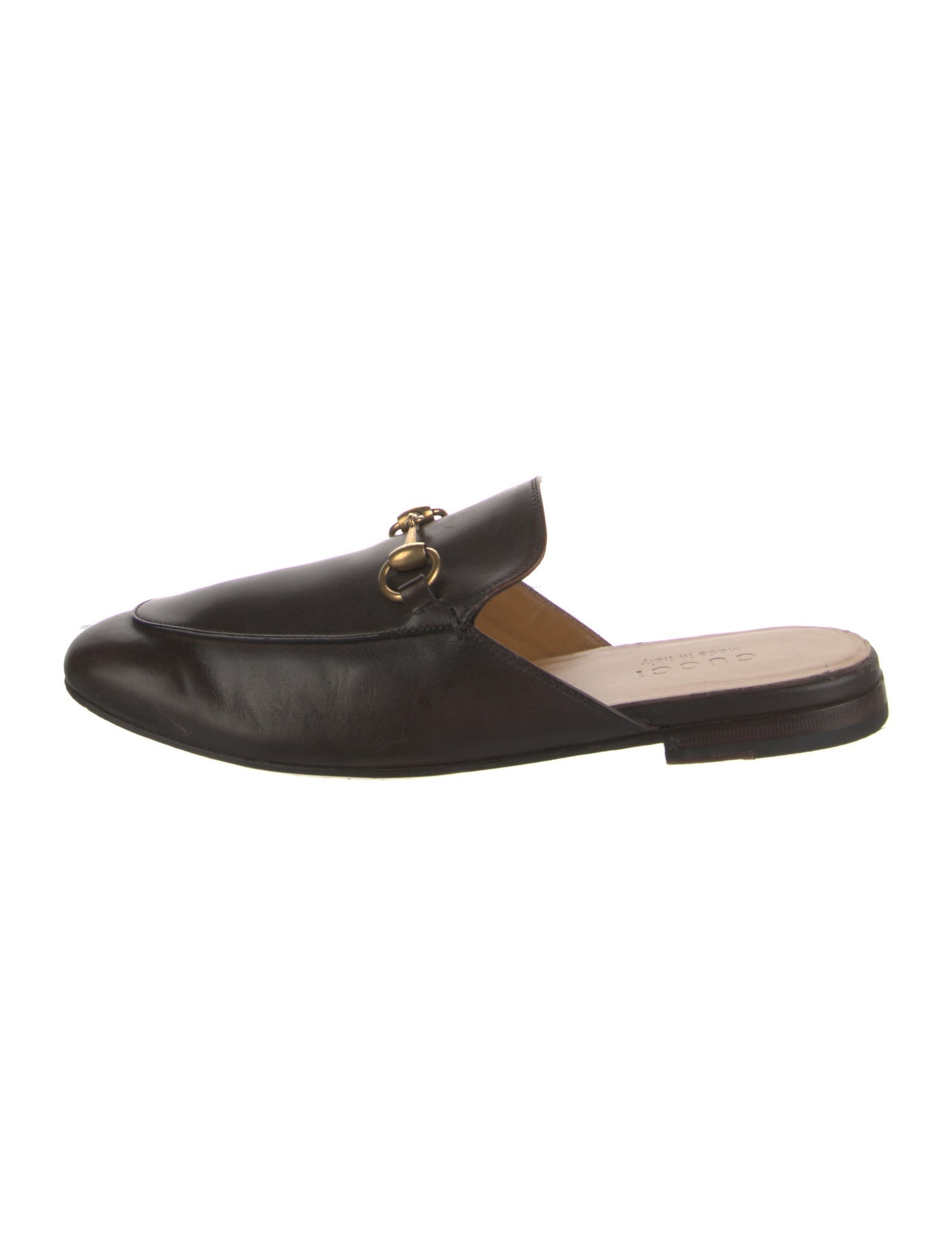 Gucci Horsebit Accent Leather Slippers