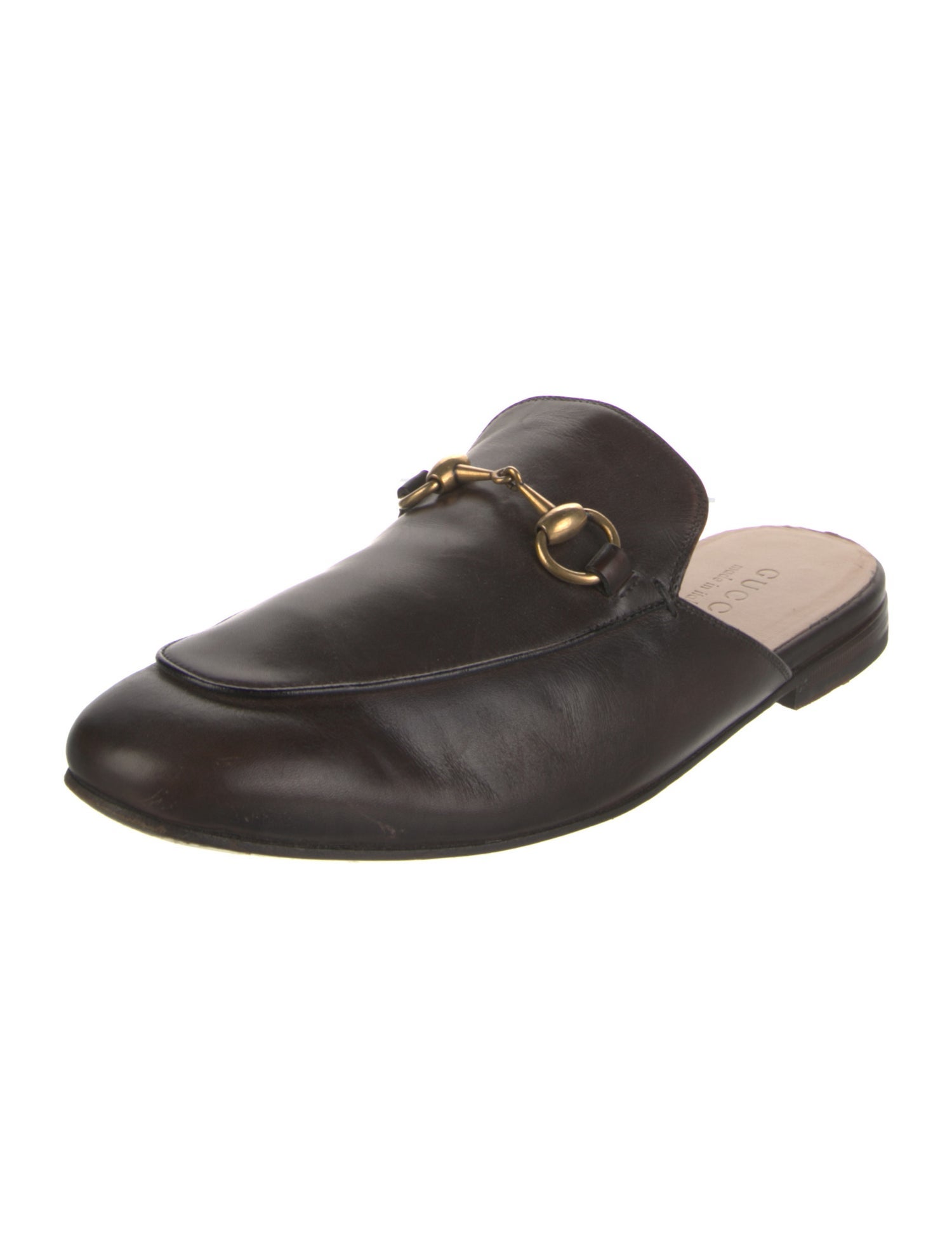 Gucci Horsebit Accent Leather Slippers