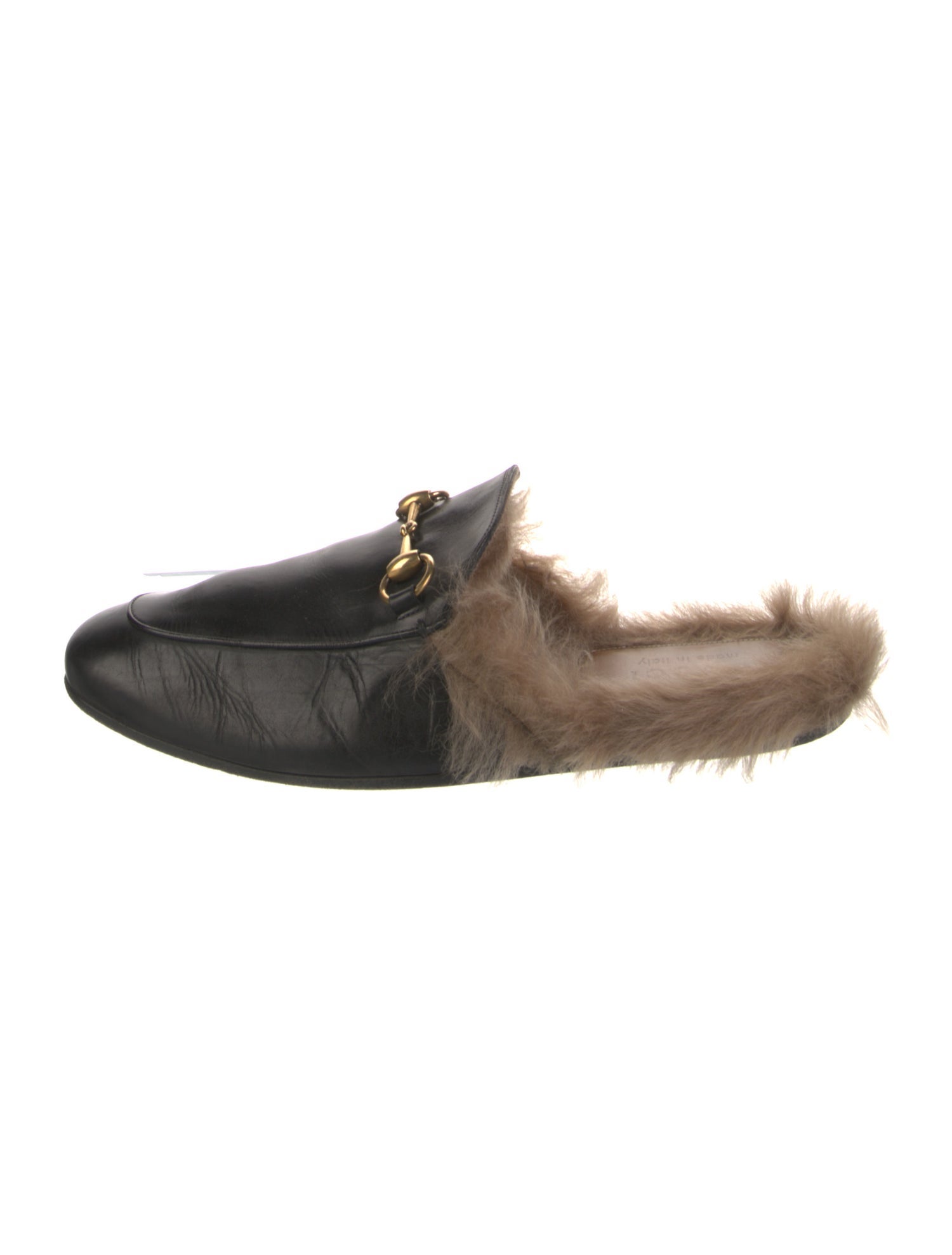 Gucci Horsebit Accent Leather Slippers