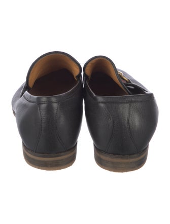 Gucci Web Accent Leather Loafers