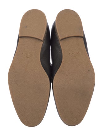 Gucci Web Accent Leather Loafers