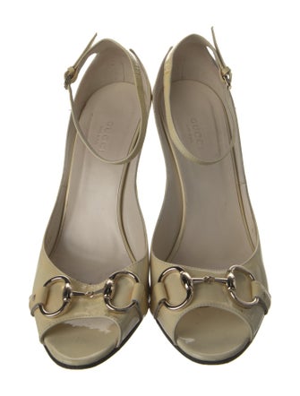 Gucci Horsebit Accent Patent Leather Sandals