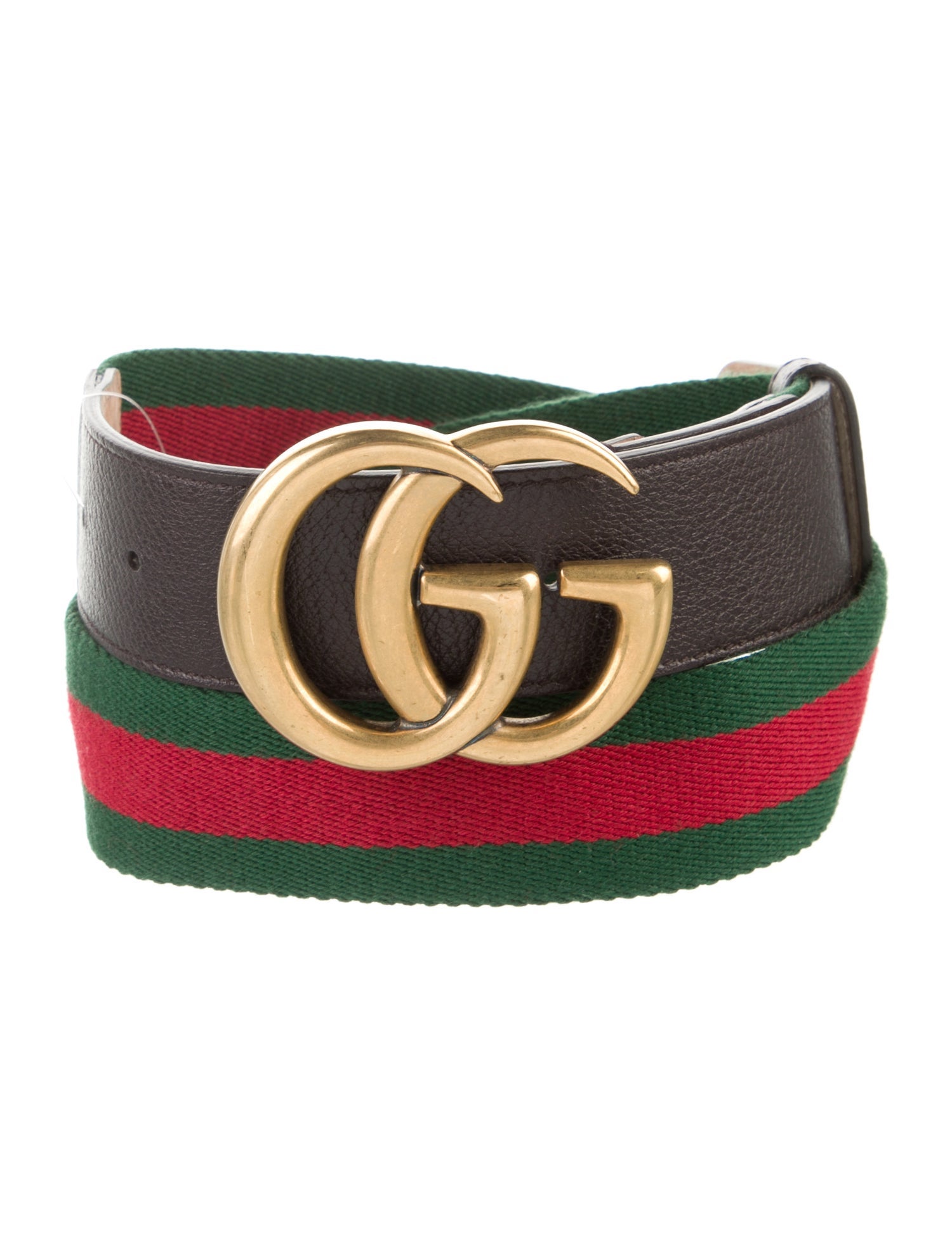 Gucci Web Accent Leather Trim Embellishment Belt