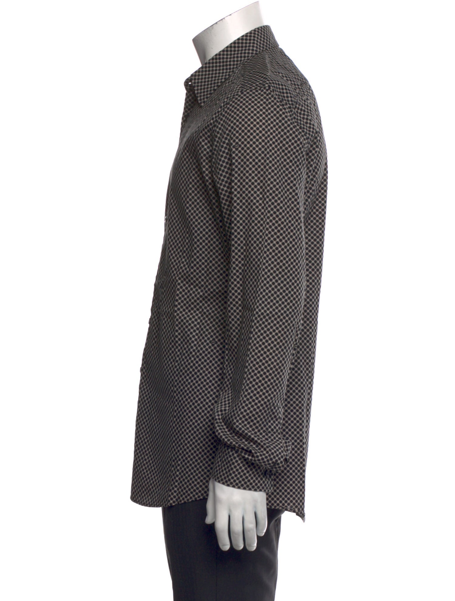 Gucci Vintage Plaid Print Dress Shirt