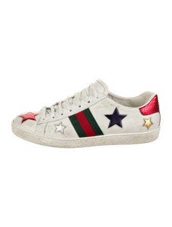 Gucci Web Accent Leather Sneakers