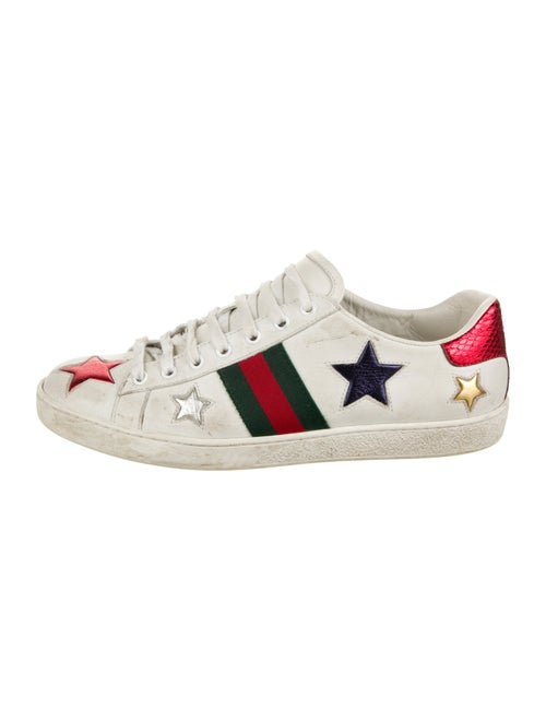Gucci Web Accent Leather Sneakers