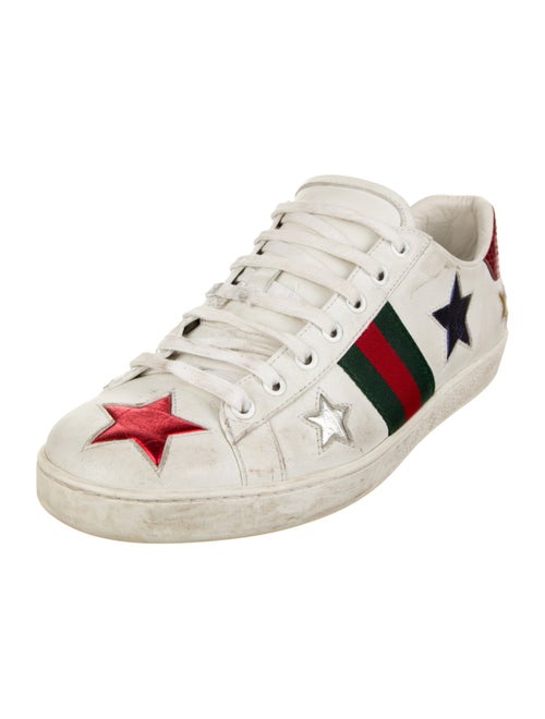Gucci Web Accent Leather Sneakers