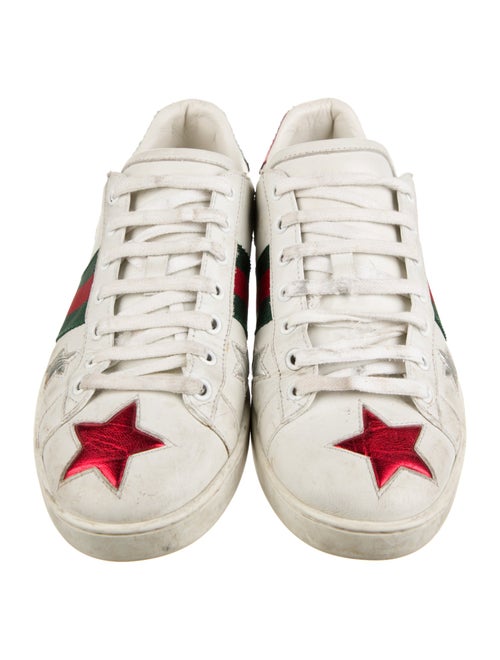 Gucci Web Accent Leather Sneakers