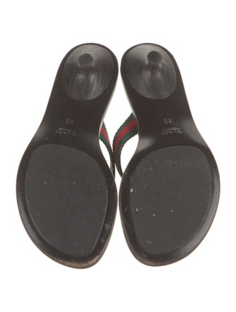 Gucci Web Accent Flip Flops