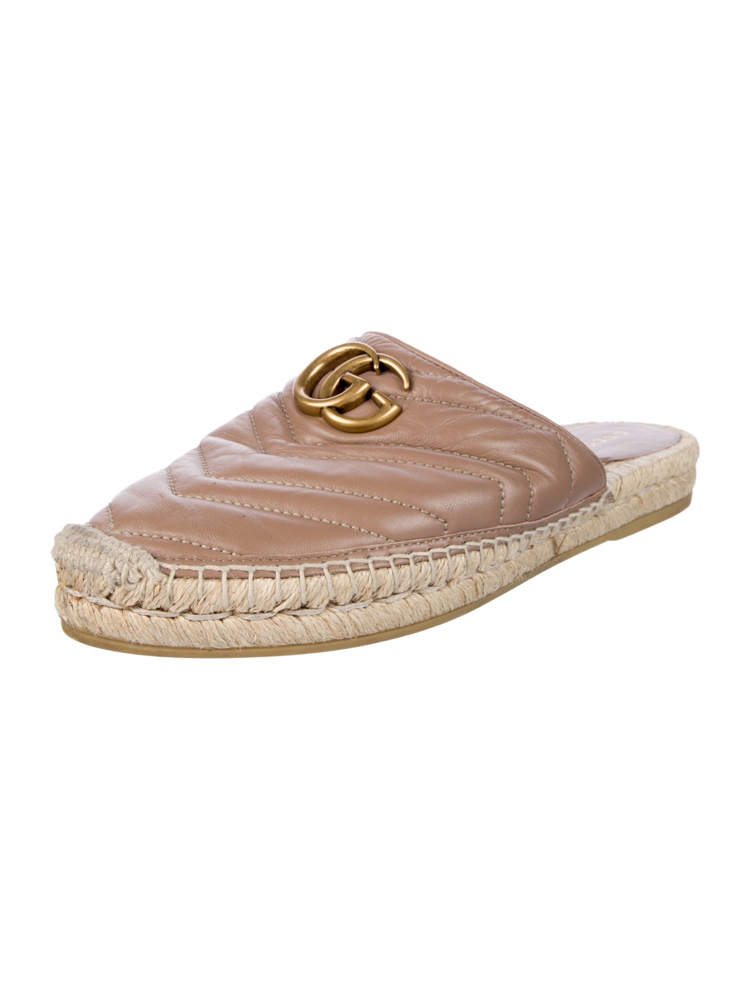 Gucci Double G Logo Leather Espadrilles