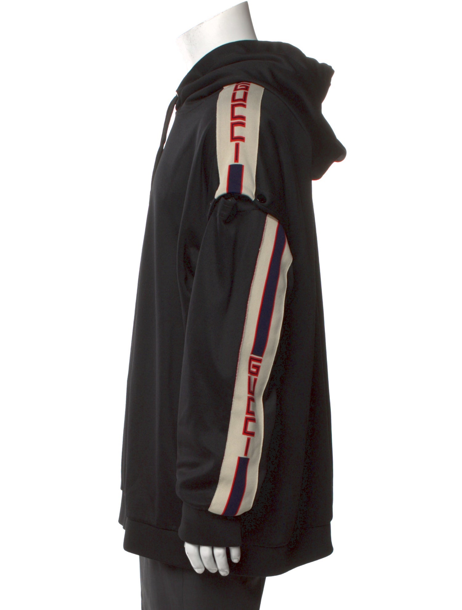 Gucci Sylvie Web Accent Detachable Sleeve Hoodie