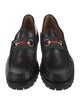 Gucci Web Accent Leather Loafers