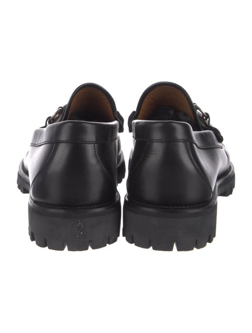 Gucci Web Accent Leather Loafers