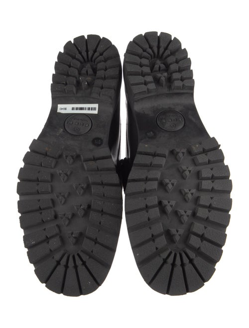 Gucci Web Accent Leather Loafers