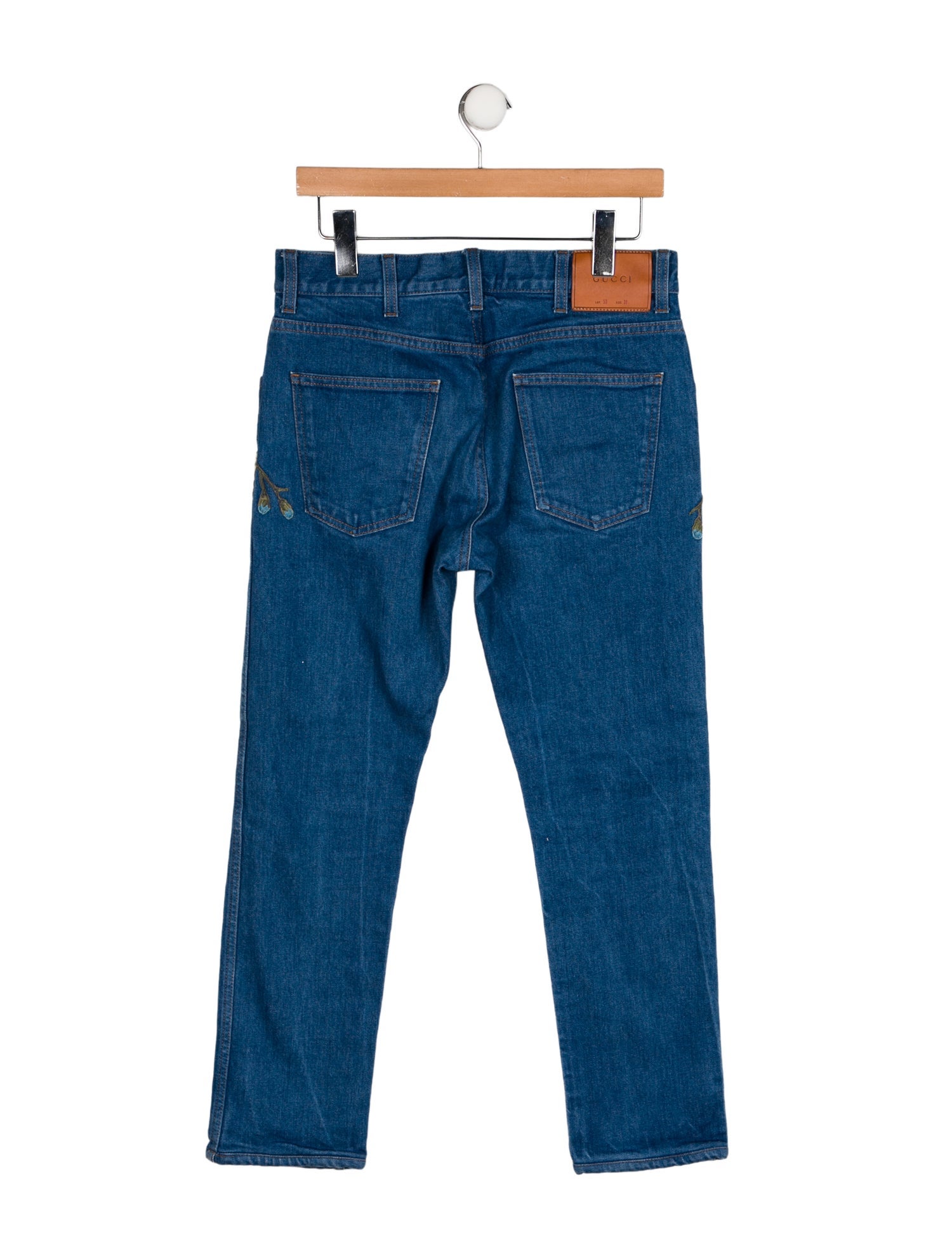 Gucci Floral Angry Cat Slim Fit Jeans