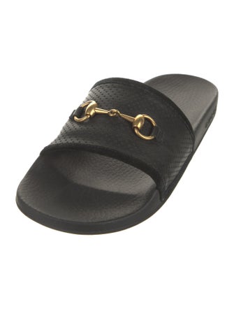 Gucci Horsebit Accent Leather Slides