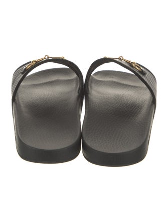 Gucci Horsebit Accent Leather Slides