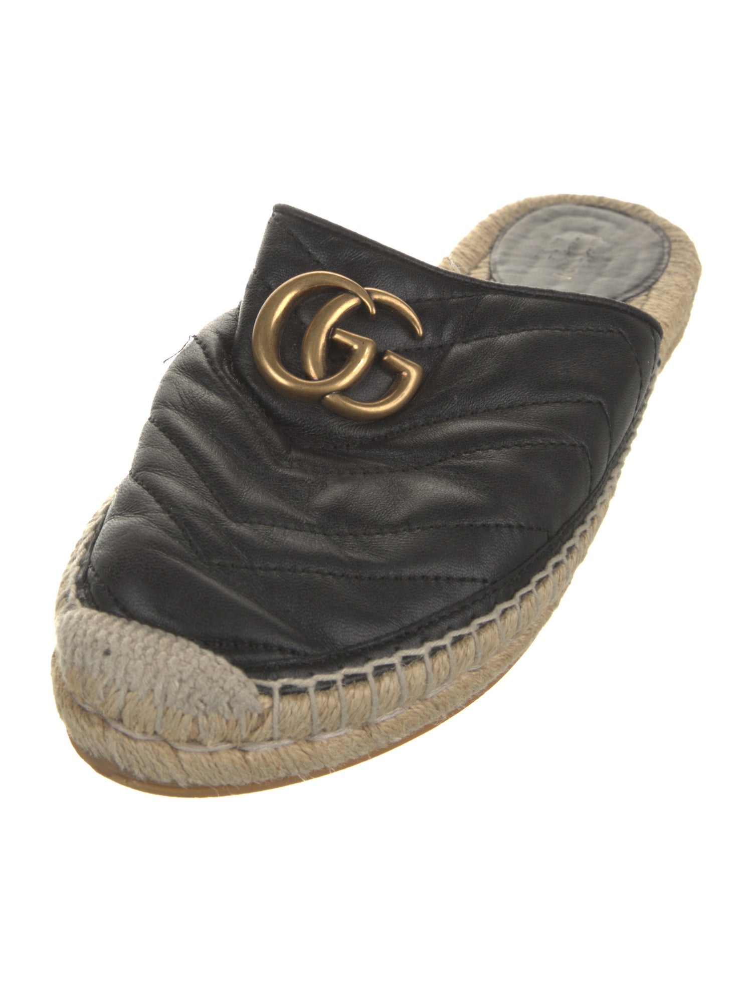 Gucci Double G Logo Leather Mules