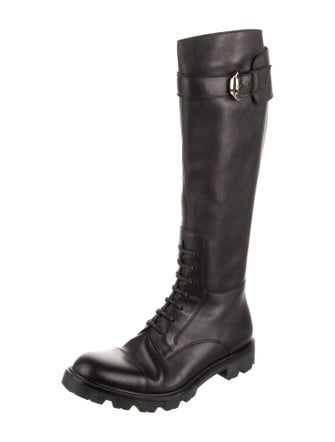 Gucci Horsebit Accent Leather Combat Boots