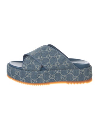 Gucci GG Denim Denim Slides