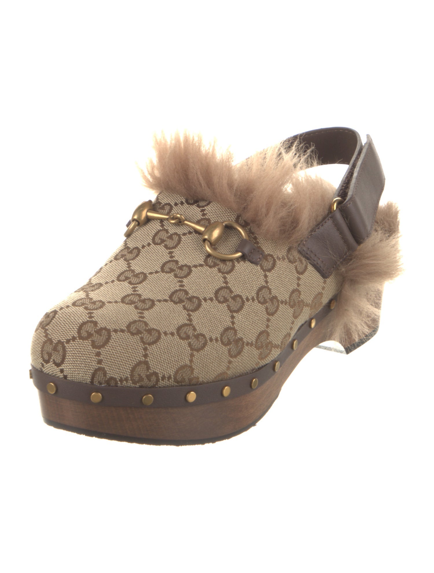 Gucci Canvas Printed Slingback Pumps