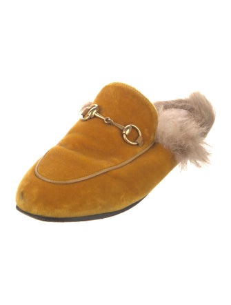 Gucci Horsebit Accent Velvet Mules