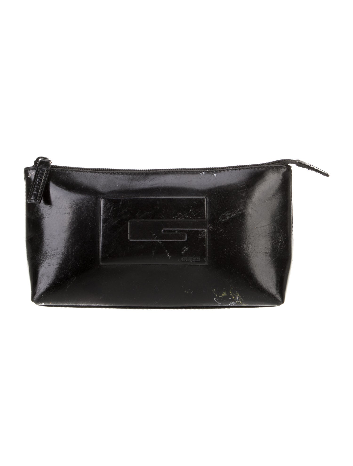 Gucci Black Vintage Leather Cosmetic Bag