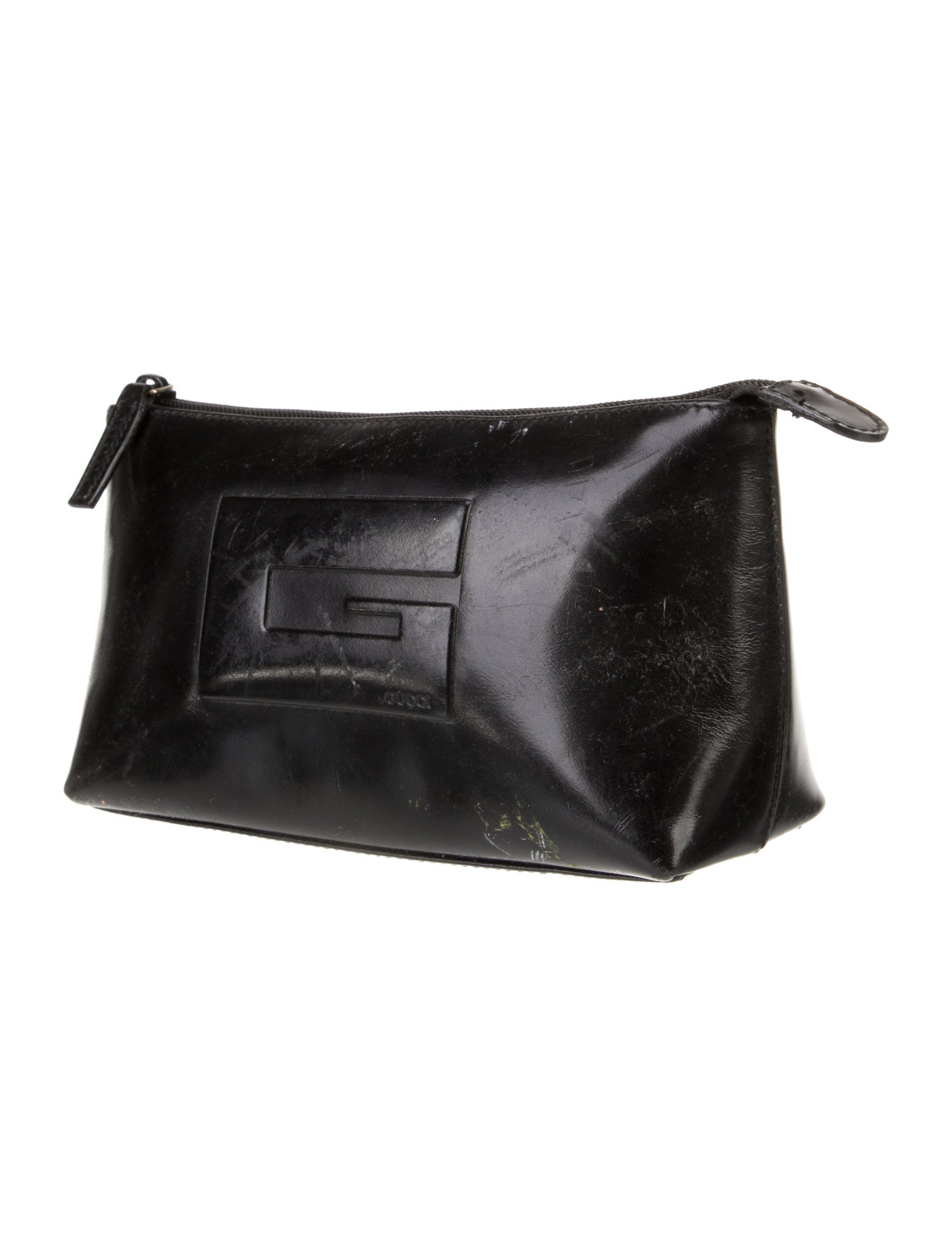 Gucci Black Vintage Leather Cosmetic Bag