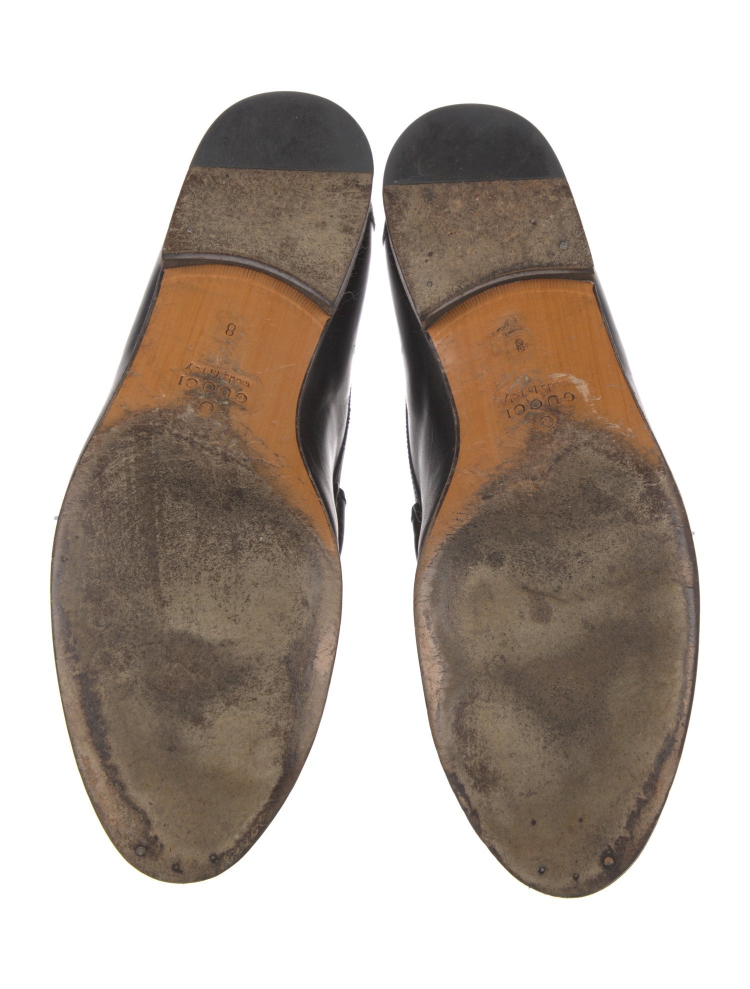 Gucci Bamboo Accent Leather Dress Loafers