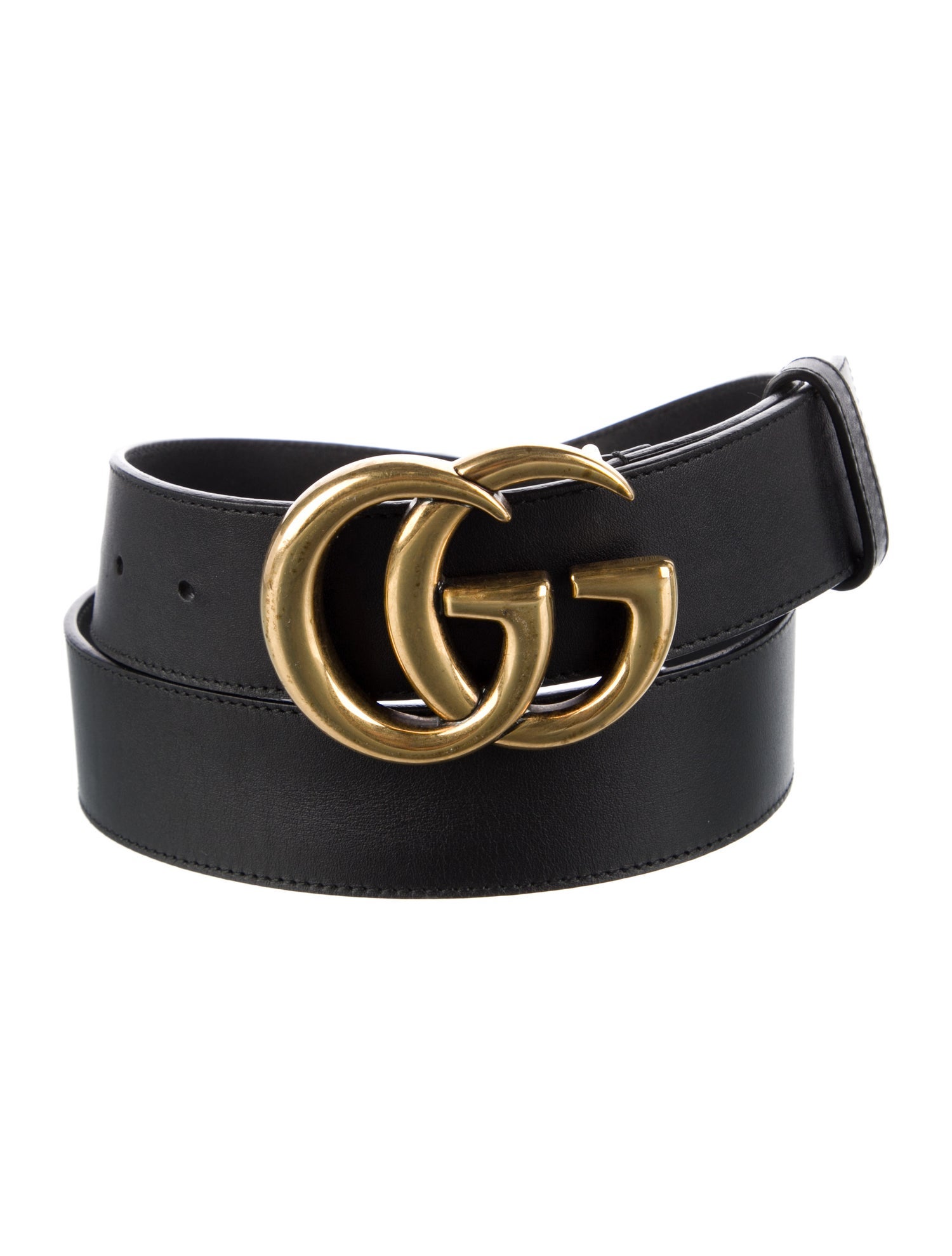 Gucci Double G Logo Leather Belt