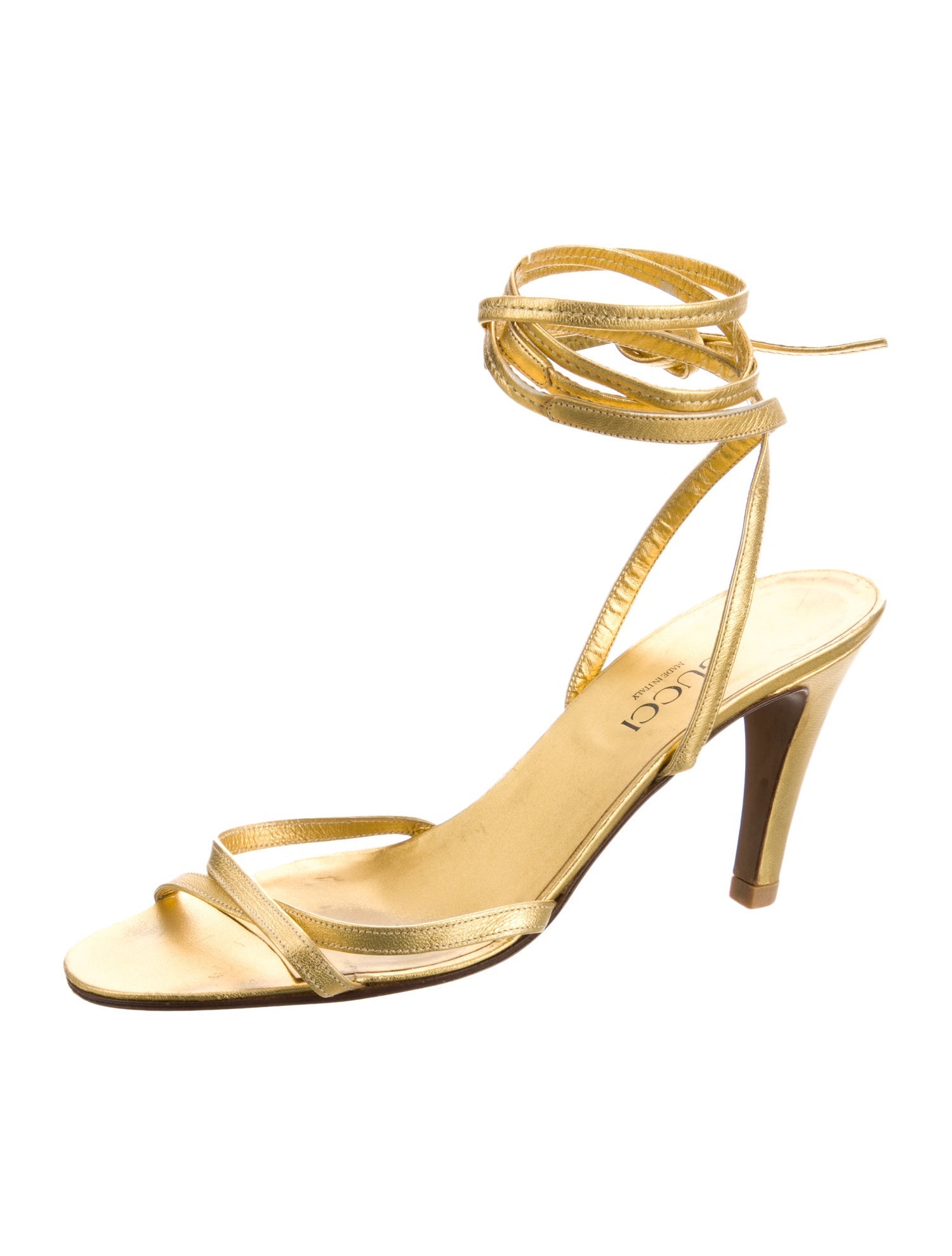 Gucci GG Logo Leather Sandals