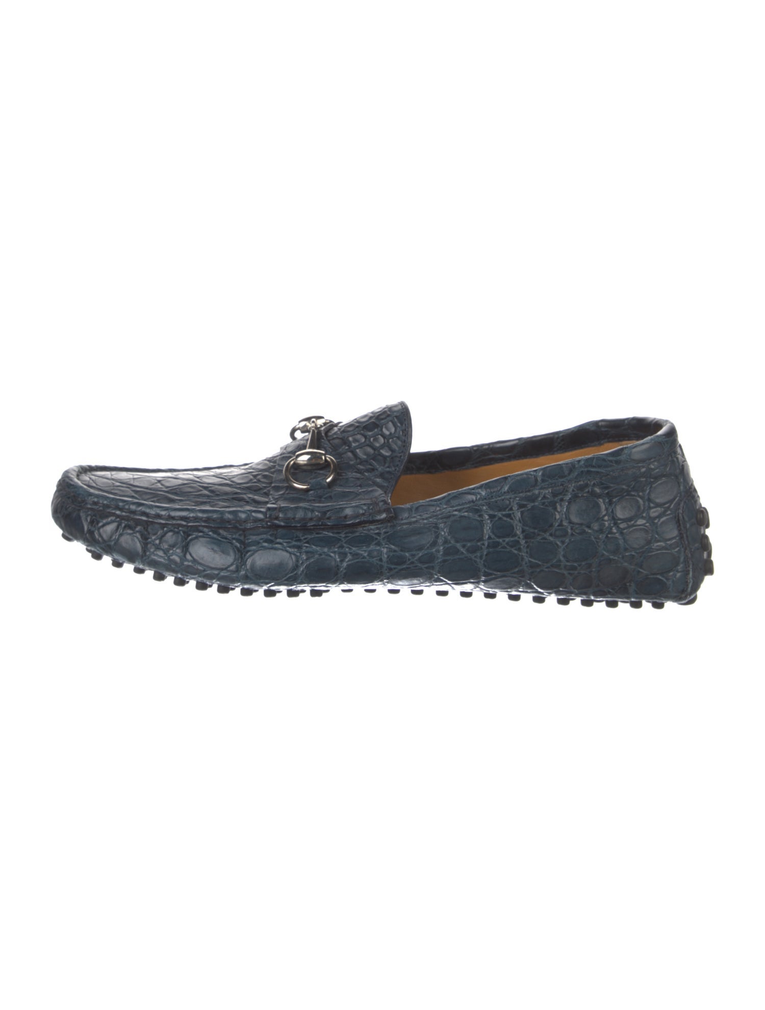 Gucci 1955 Horsebit Accent Crocodile Drivers