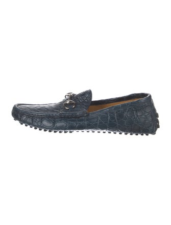 Gucci 1955 Horsebit Accent Crocodile Drivers