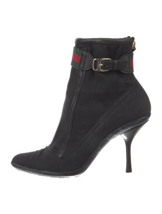 Gucci Web Accent Canvas Sock Boots