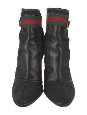 Gucci Web Accent Canvas Sock Boots