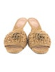 Gucci Double G Logo Raffia Slides