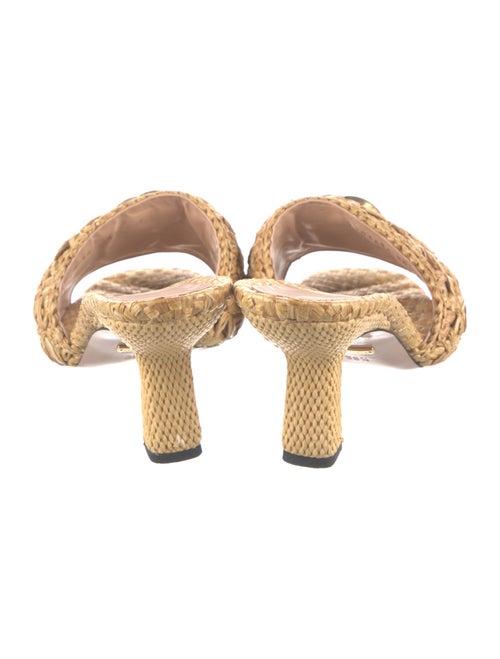 Gucci Double G Logo Raffia Slides