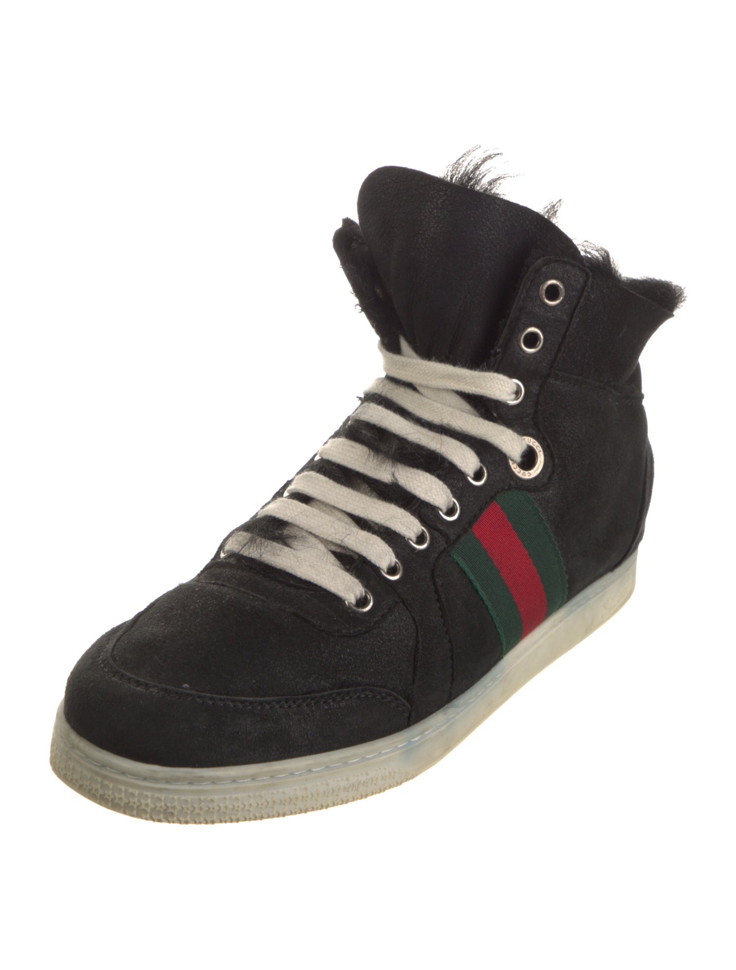 Gucci Web Accent Suede Sneakers