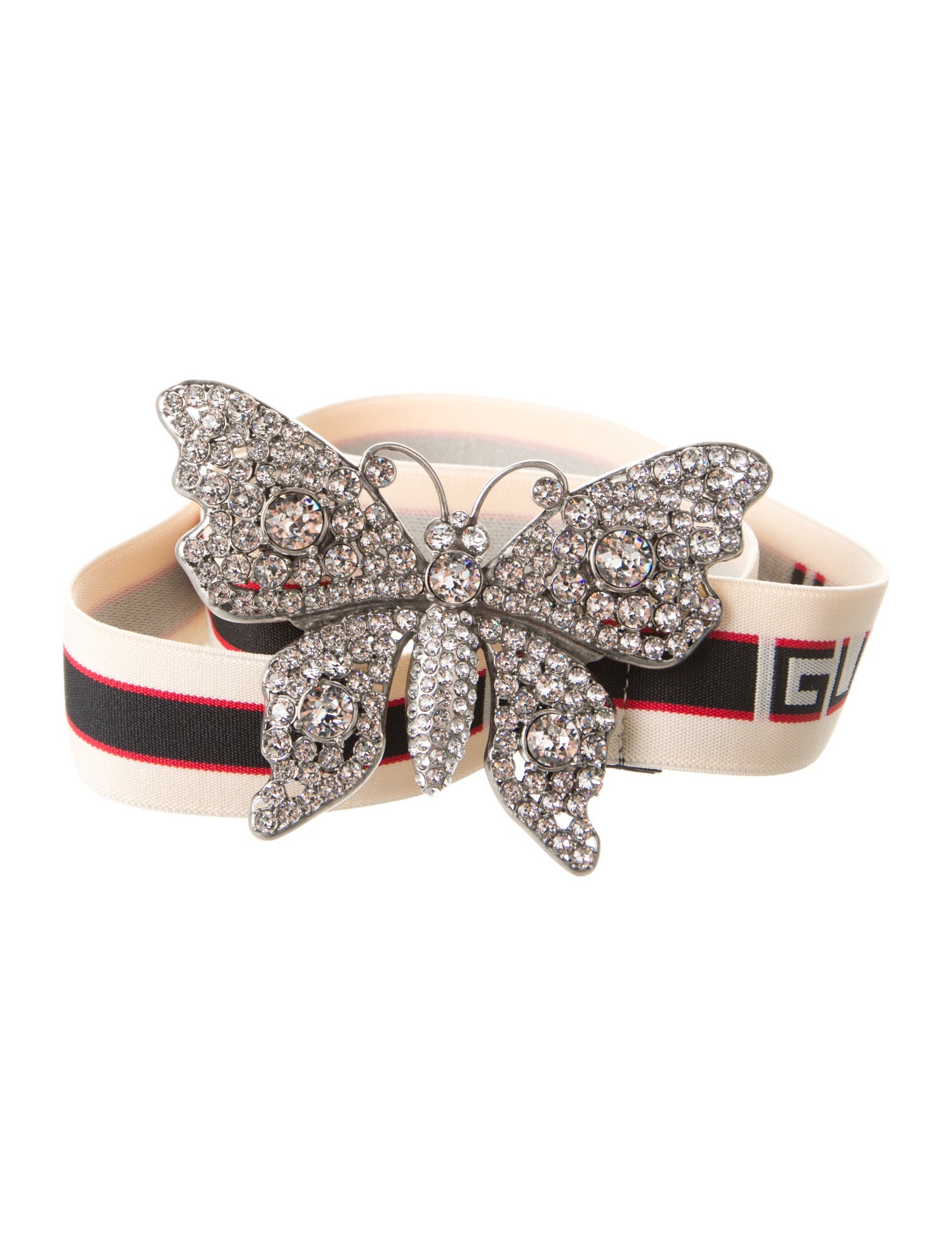 Gucci Sylvie Web Accent Crystal Embellishments Waist Belt