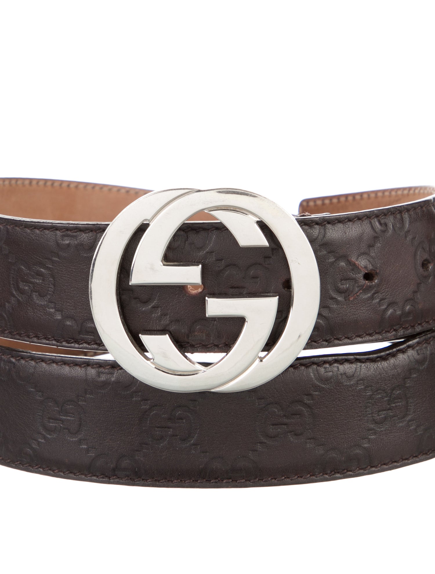 Gucci Guccissima Leather Belt GG Logo Belt