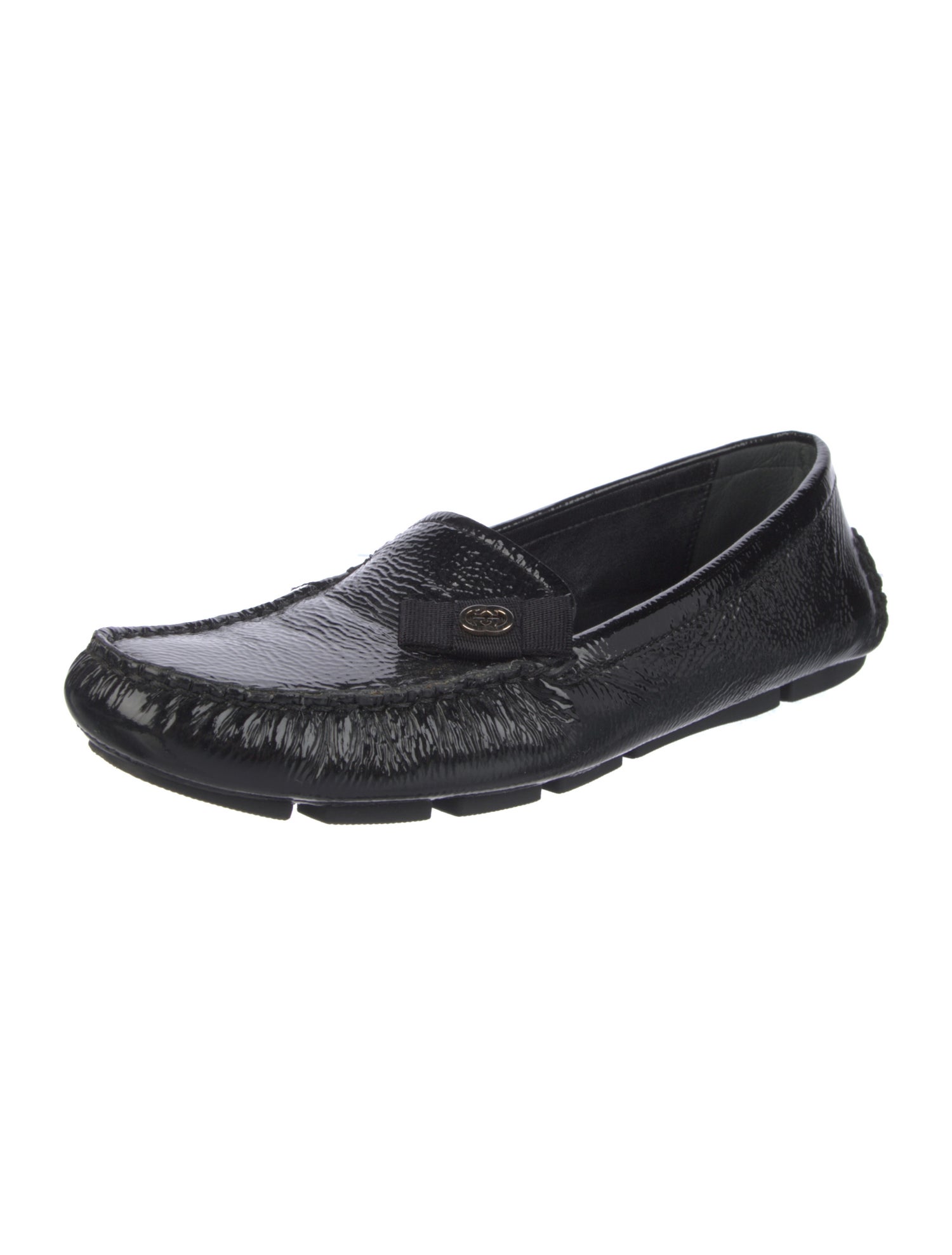 Gucci Interlocking G Logo Patent Leather Loafers