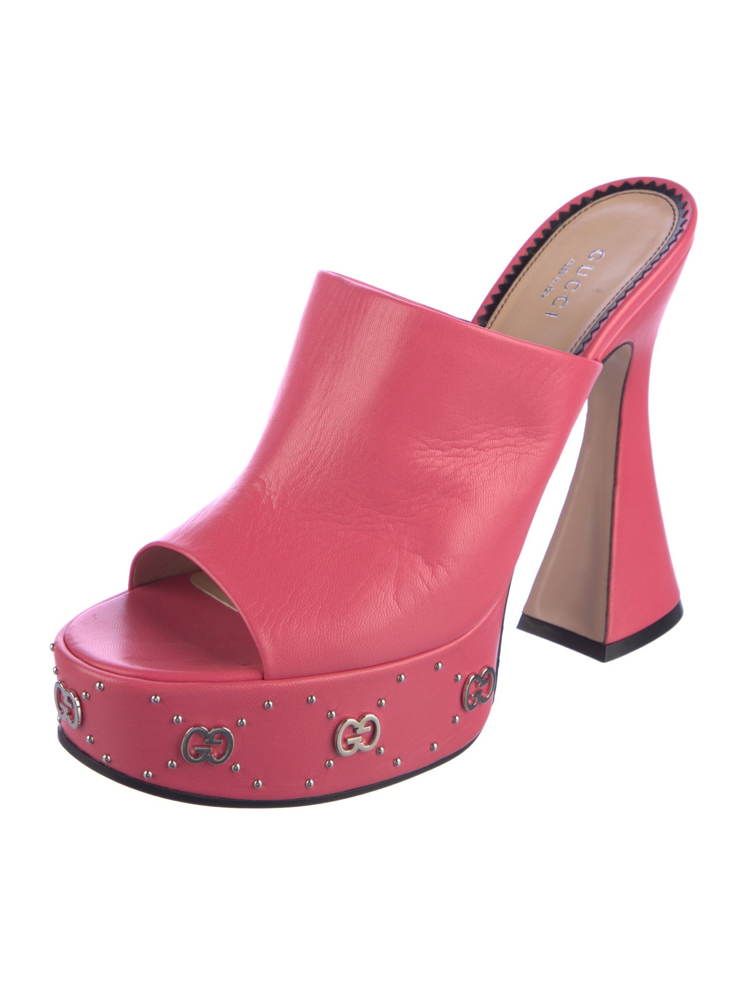 Gucci GG Logo Leather Slides