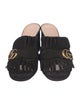 Gucci Double G Logo Suede Slides