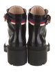 Gucci Sylvie Web Accent Leather Combat Boots