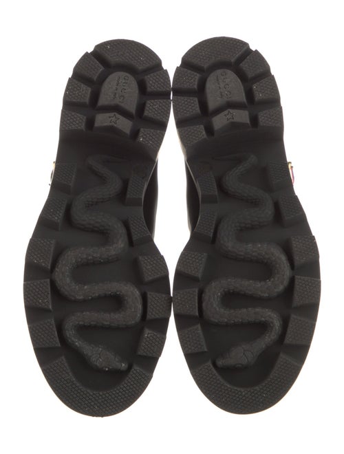 Gucci Sylvie Web Accent Leather Combat Boots