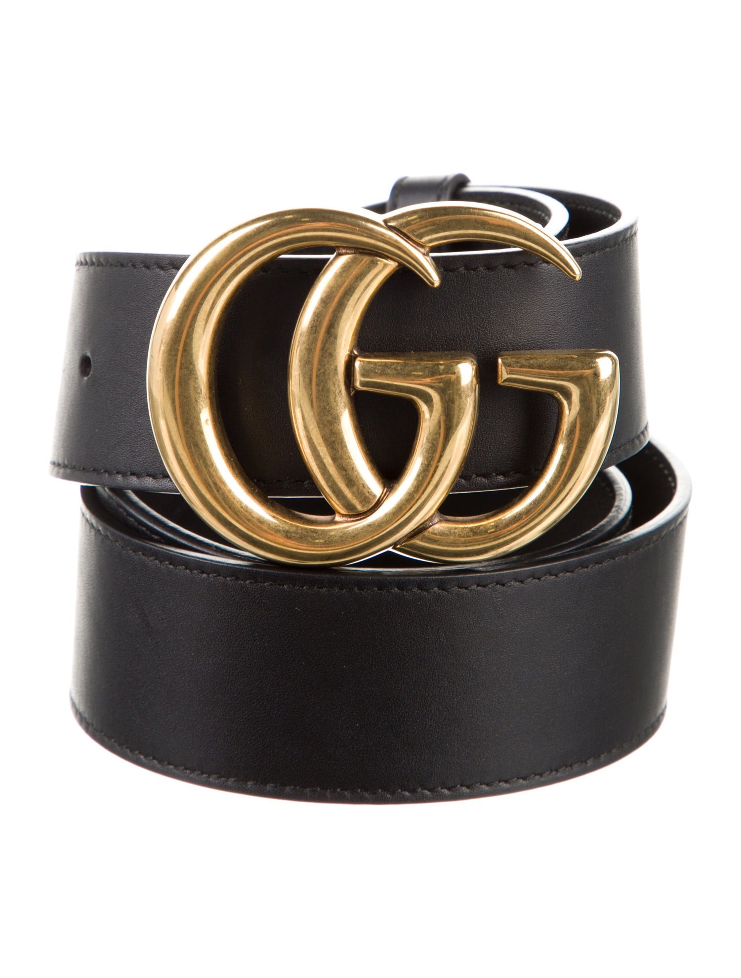 Gucci Double G Logo Leather Belt