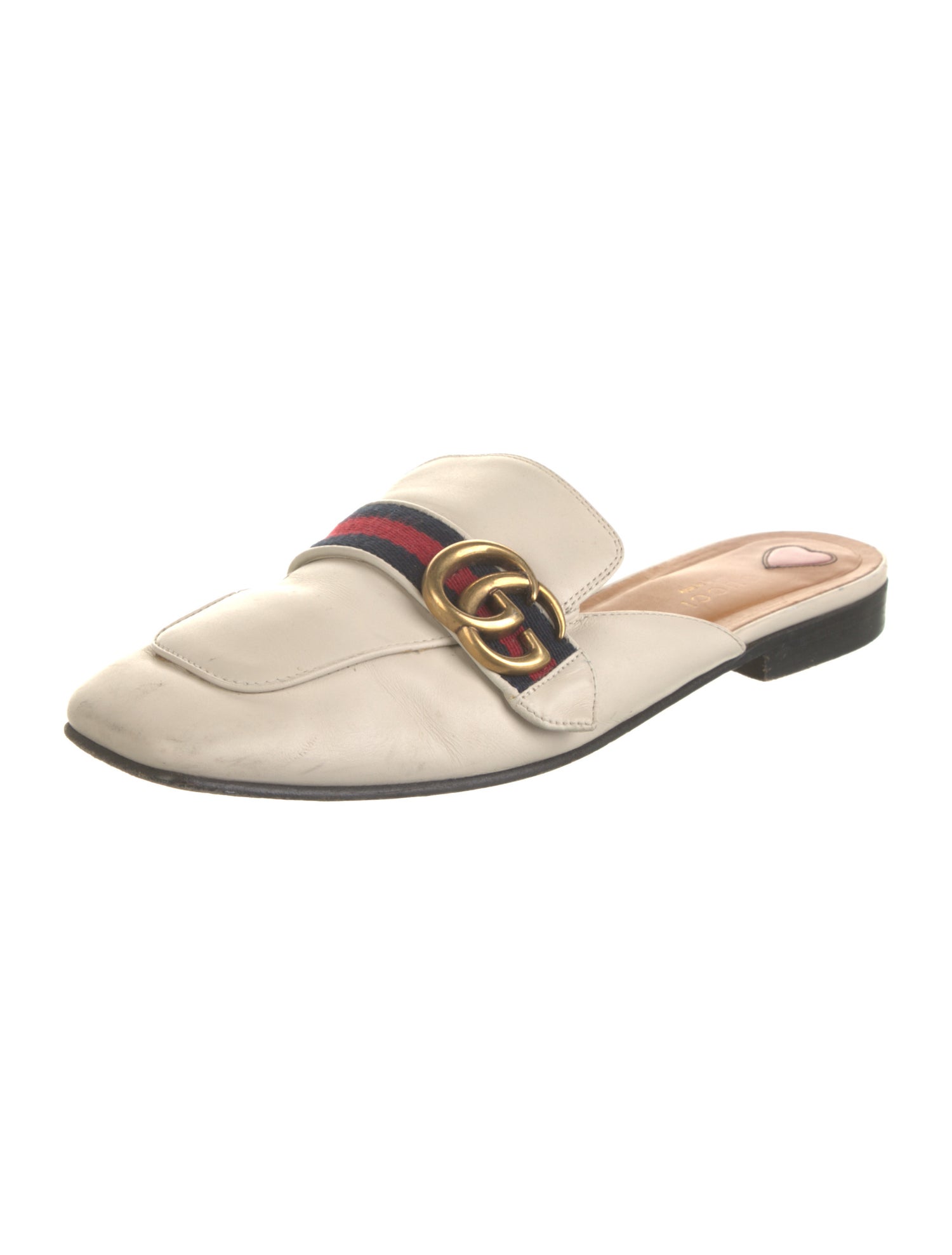 Gucci Double G Logo Leather Mules